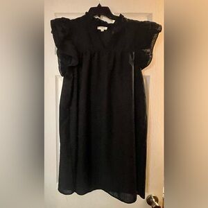 Umgee Black Ruffle Sleeve Shift Dress